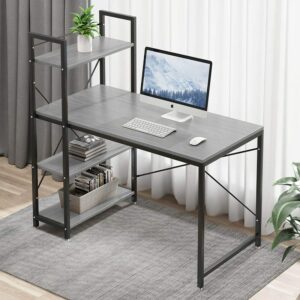 Great Computer Desk 120 cm with 4 Storage Shelves