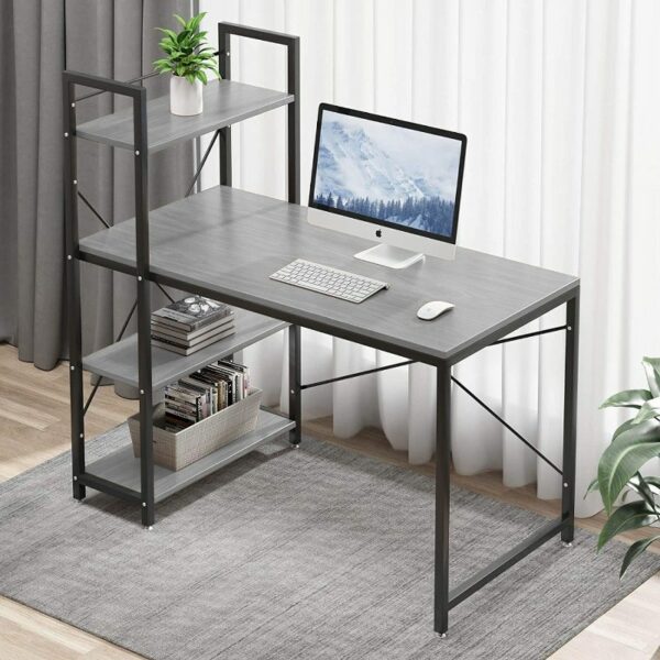 Great Computer Desk 120 cm with 4 Storage Shelves