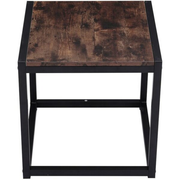 Wooden End Table with Black Metal Legs 40X45X45