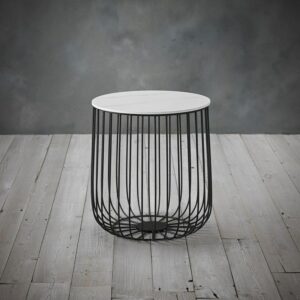 Cage Side Table - White 42X39X39