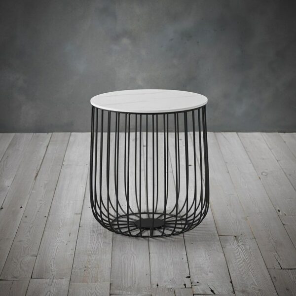 Cage Side Table - White 42X39X39