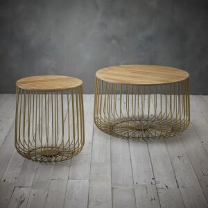 Cage Side Table - Beige 34X63X63