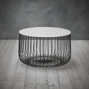 Cage Side Table - White 37X63X63
