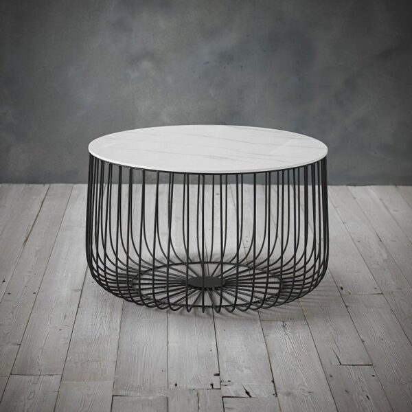 Cage Side Table - White 37X63X63