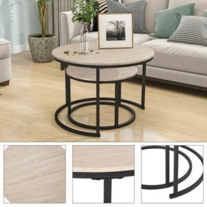 2 Piece Frame Coffee Table Sets - GRAY 50X80X80