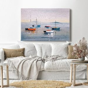 Canvas Wall Art, Abstract Framed Portrait of Sailing Boat