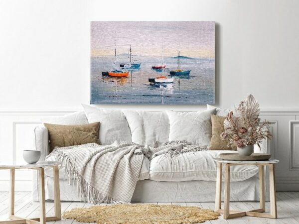 Canvas Wall Art, Abstract Framed Portrait of Sailing Boat