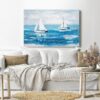 Canvas Wall Art, Abstract Framed Portrait of Sailing Boats