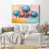 Canvas Wall Art, Abstract Framed Portrait of colorful trees