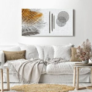 Canvas Wall Art, Abstract Framed Portrait of Botanical Foliage line