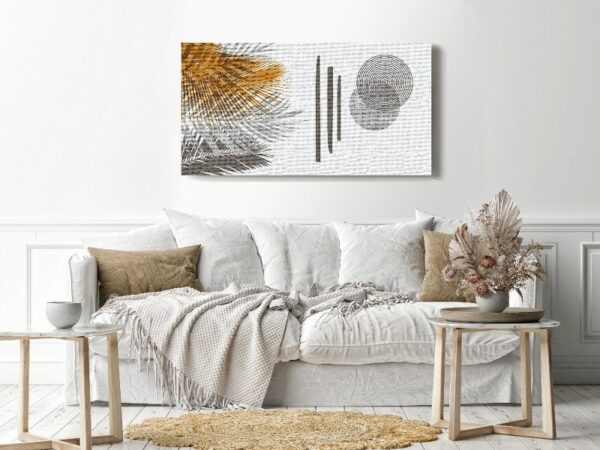 Canvas Wall Art, Abstract Framed Portrait of Botanical Foliage line