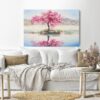 Canvas Wall Art, Abstract Framed Portrait of oriental cherry tree