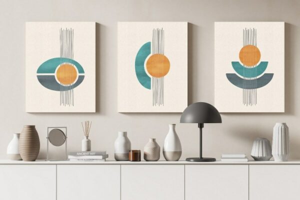 Canvas Wall Art, Abstract Framed Portrait of creative minimalist compositions