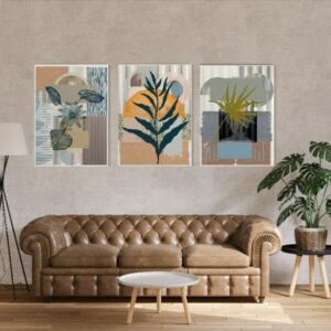 Canvas Wall Art, Abstract Framed Portrait of Botanical art in Boho style
