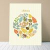 Canvas Wall Art, Abstract Framed Portrait of autumn leaf background