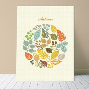 Canvas Wall Art, Abstract Framed Portrait of autumn leaf background