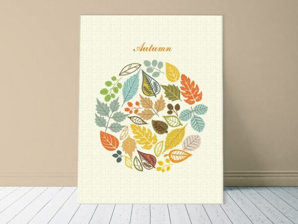 Canvas Wall Art, Abstract Framed Portrait of autumn leaf background