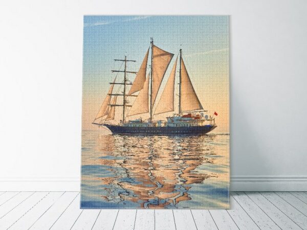 Canvas Wall Art, Abstract Framed Portrait of Sailing ship race. Cruises and yachting