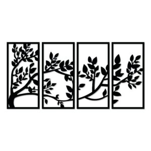 Decorative tree wood wall Art 4 panels 80X140 cm