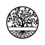 Decorative tree of life wood wall Art 80X80 cm