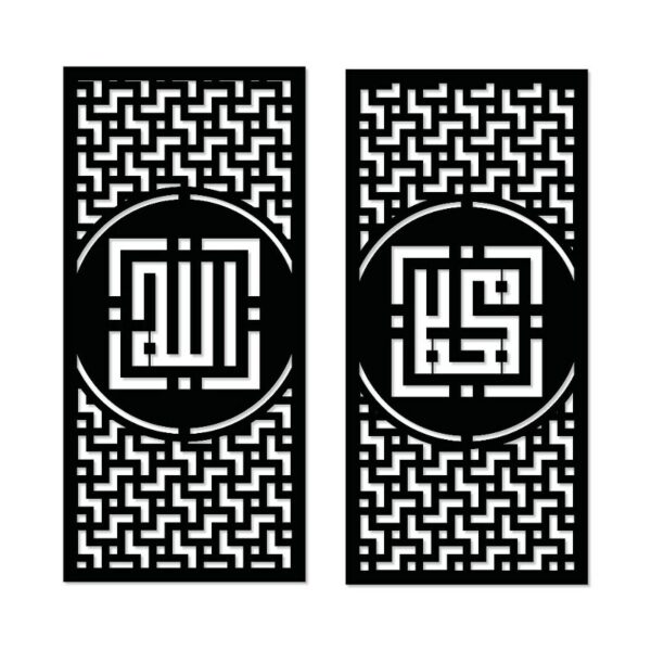 Decorative Islamic Pattern Bike wood wall Art 2 panels 80X85 cm