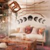 Floral Moon Phase Wood Wall Art - Set of 7 Each 30x30