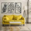 أوراق معدنية استوائية - طقم من 3 قطع 75 × 40