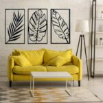 أوراق معدنية استوائية - طقم من 3 قطع 75 × 40