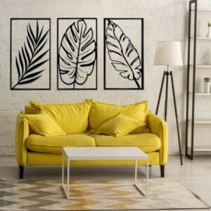 أوراق معدنية استوائية - طقم من 3 قطع 75 × 40