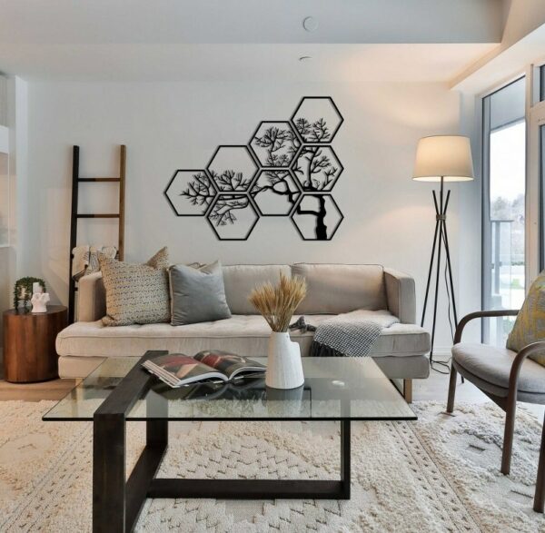 Tree Geometric Wood Wall Art, 120x80