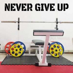 Never Give Up Sticker wall art 120x15 cm Black