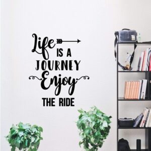 Life is a Journey Enjoy The Ride Sticker wall art 55x35 cm Black