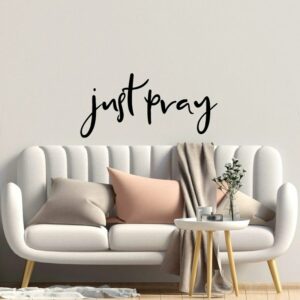 Just Pray Sticker wall art 55x25 cm Black