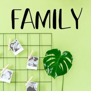 Family Sticker wall art 55x25 cm Black