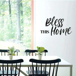 Bless This Home wall Sticker art 55x35 cm Black