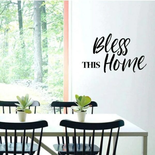 Bless This Home wall Sticker art 55x35 cm Black
