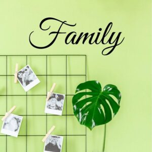 Family wall Sticker art 55x23 cm Black