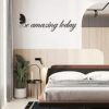 Be Amazing Today Butterflies wall Sticker art 55x20 cm Black