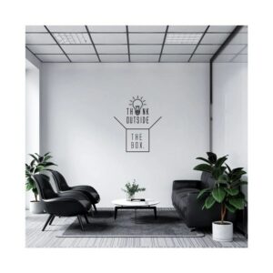 Think Outside The Box wall Sticker  art 65x55 cm Black