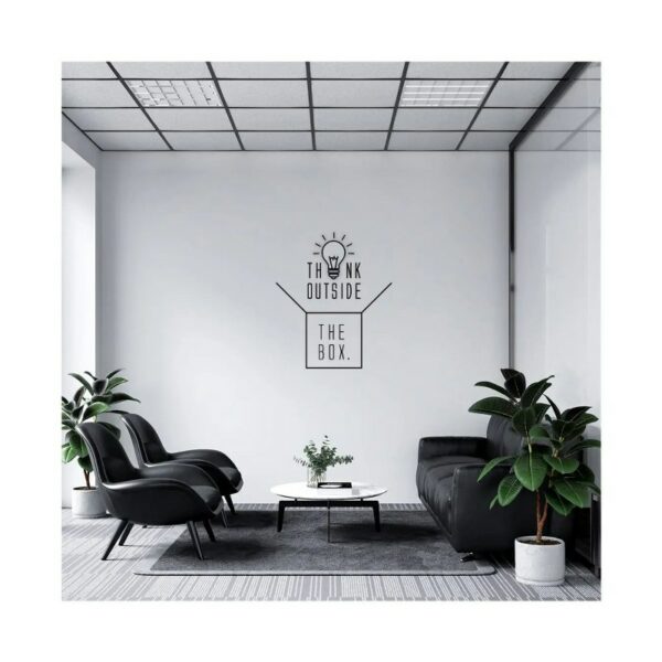 Think Outside The Box wall Sticker  art 65x55 cm Black