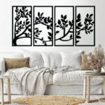 Decorative tree wall Sticker art 4 panels 80X140 cm
