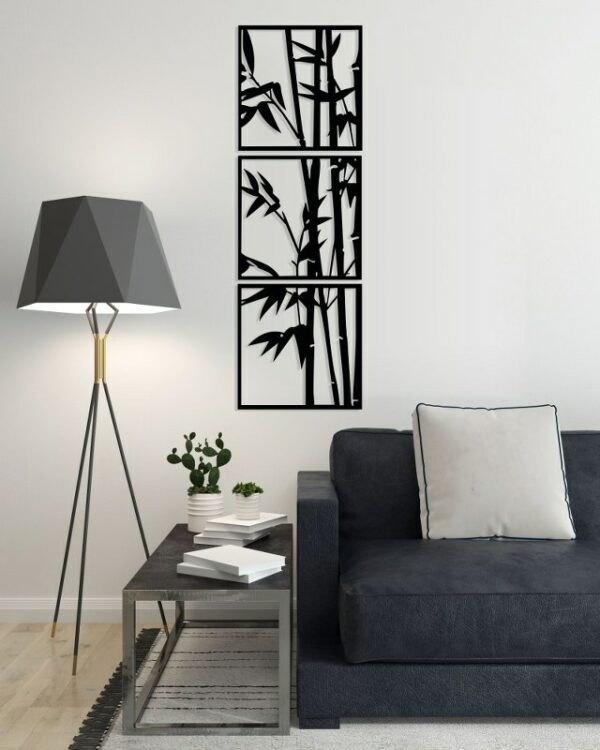 Decorative Bambo wall Sticker art 3 panels 40X125 cm