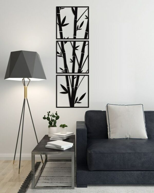 Decorative Bambo wall Sticker art 3 panels 40X125 cm