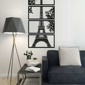 Decorative Eiffel tower wall Sticker art 4 panels 60X125 cm
