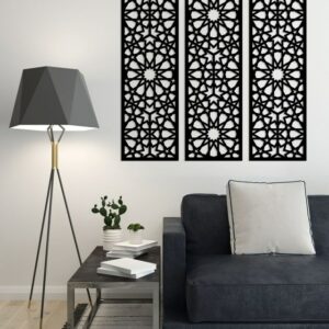Decorative arabesque style wall Sticker art 3 panels 80X80 cm