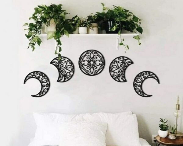 Lunation Moon wall Sticker art Set of 5 Each 30x30