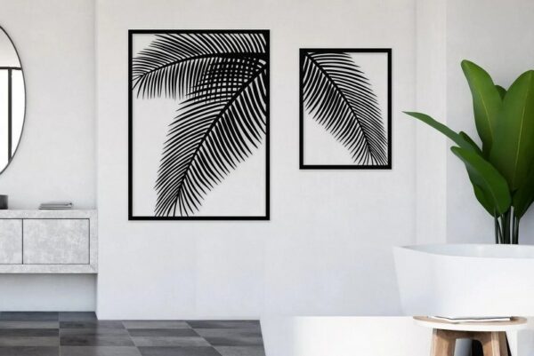 بالم تري ارت - طقم 2 لوحة 80 × 60 - 60 × 40