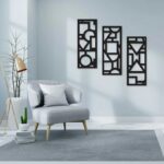 ملصق حائط ستيكر هندسي - مجموعة من 3 قطع 80x30