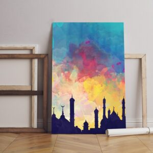Moroccan mosque Printed Canvas wall art