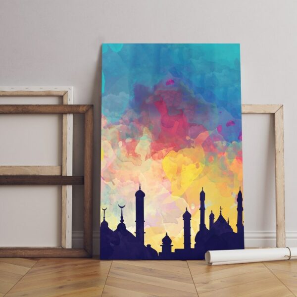 Moroccan mosque Printed Canvas wall art